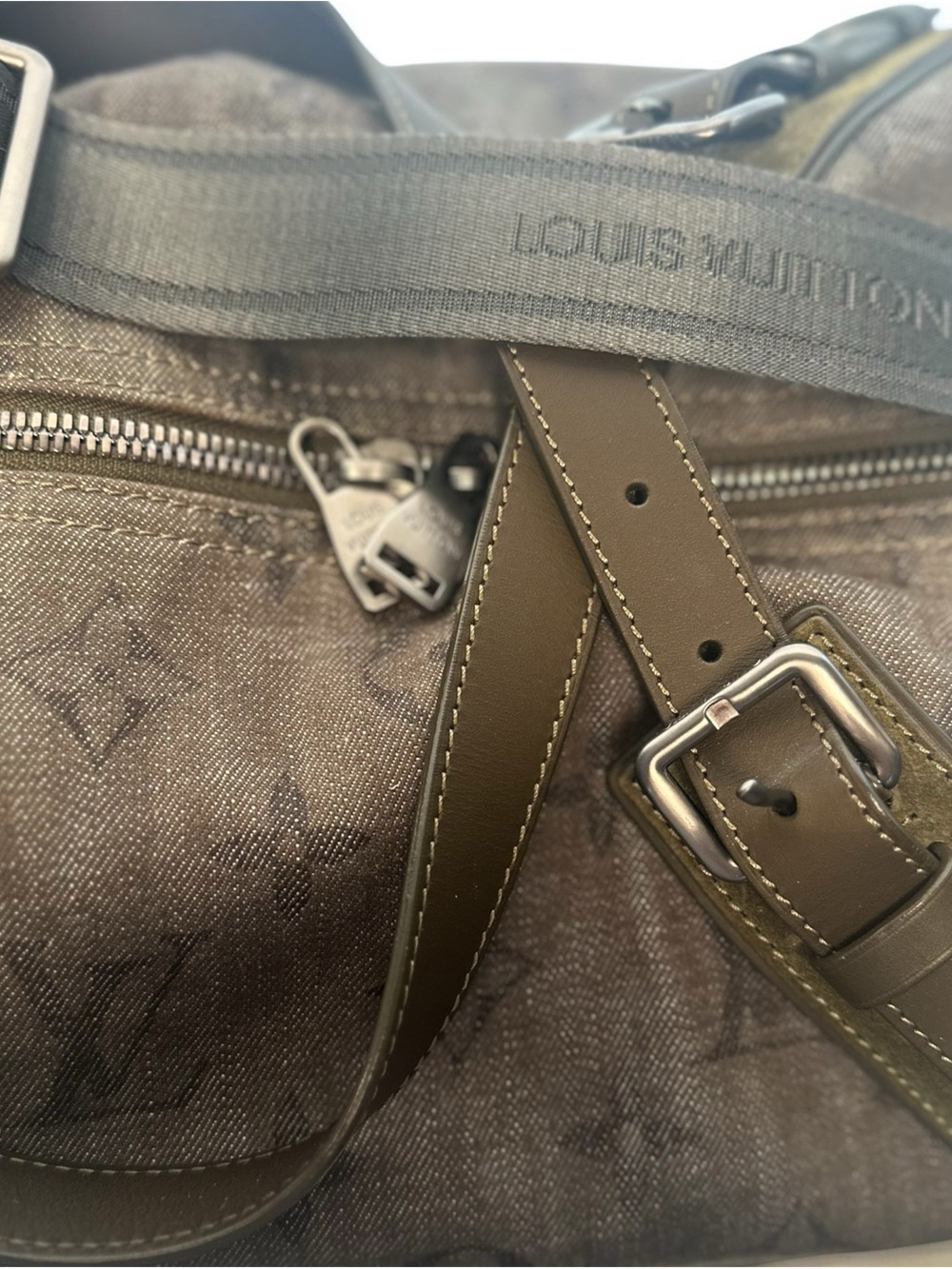 Louis Vuitton Denim Monogram Kaki Sac Large Weekender bag AUTHENTIC! (PM200162) - Picture 3 of 16